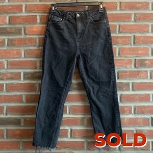 TOPSHOP MOTO CROPPED DISTRESSED JEANS